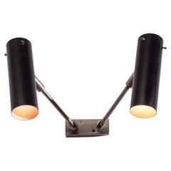 Tito Agnoli wall light with two adjustable diffusers by Oluce, Italy 1950s