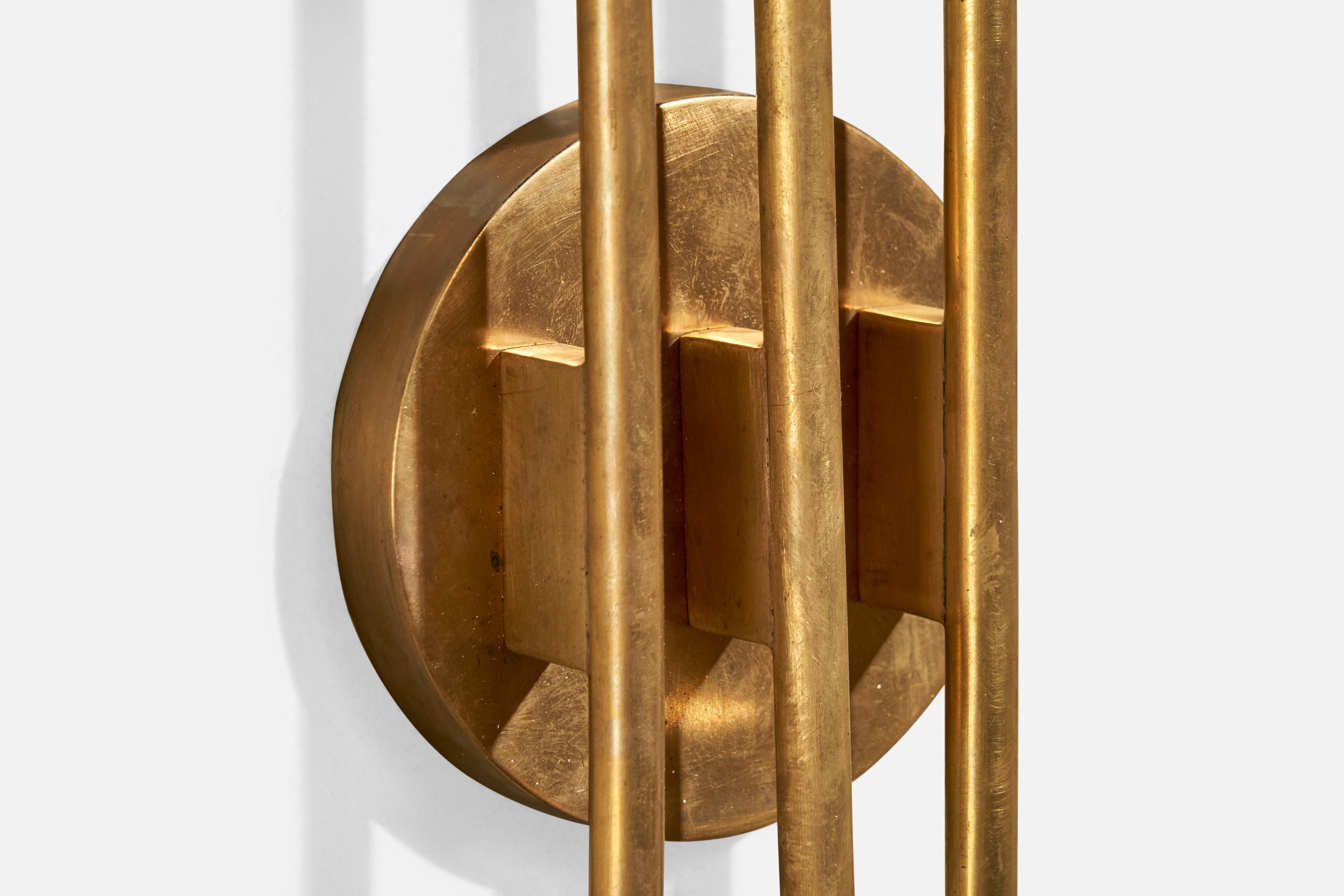 Tito Agnoli, Wall Lights, Brass, Fabric, Italy, 1961 2