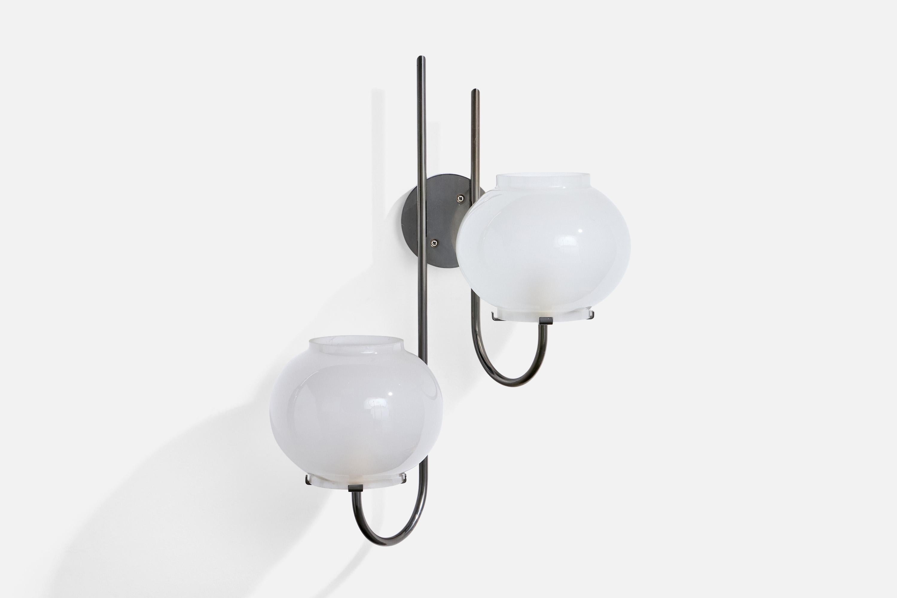 Tito Agnoli, Wall Lights, Metall, Glas, Italien, 1961 (Italienisch) im Angebot