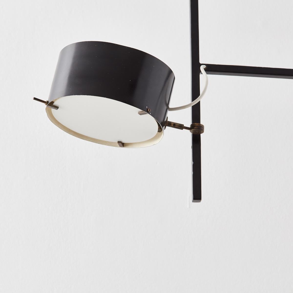 Steel Tito Agnoli Wall-to-Ceiling Lamp for Oluce, c1960 For Sale