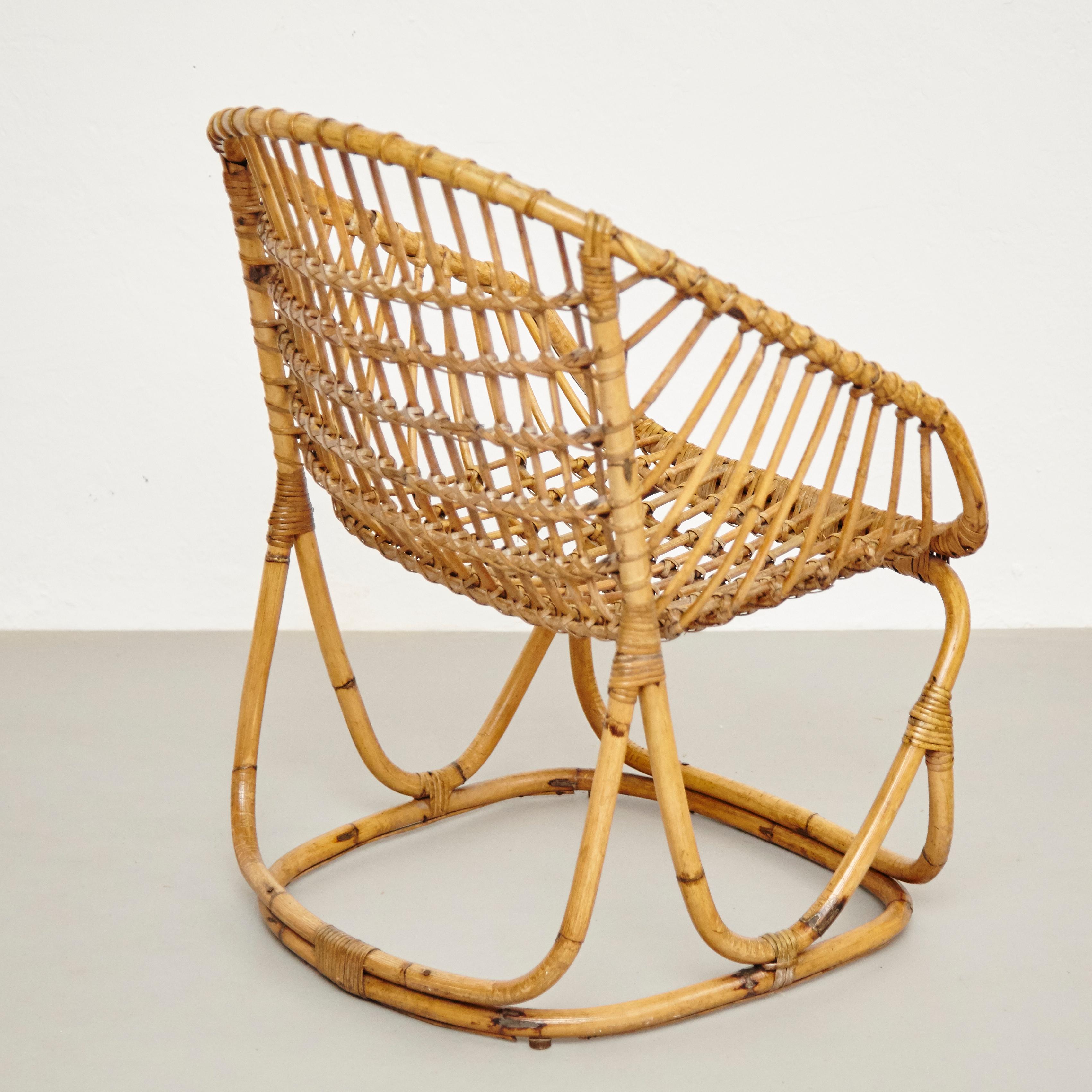 Italian Wicker Rattan Chair, circa 1960 8