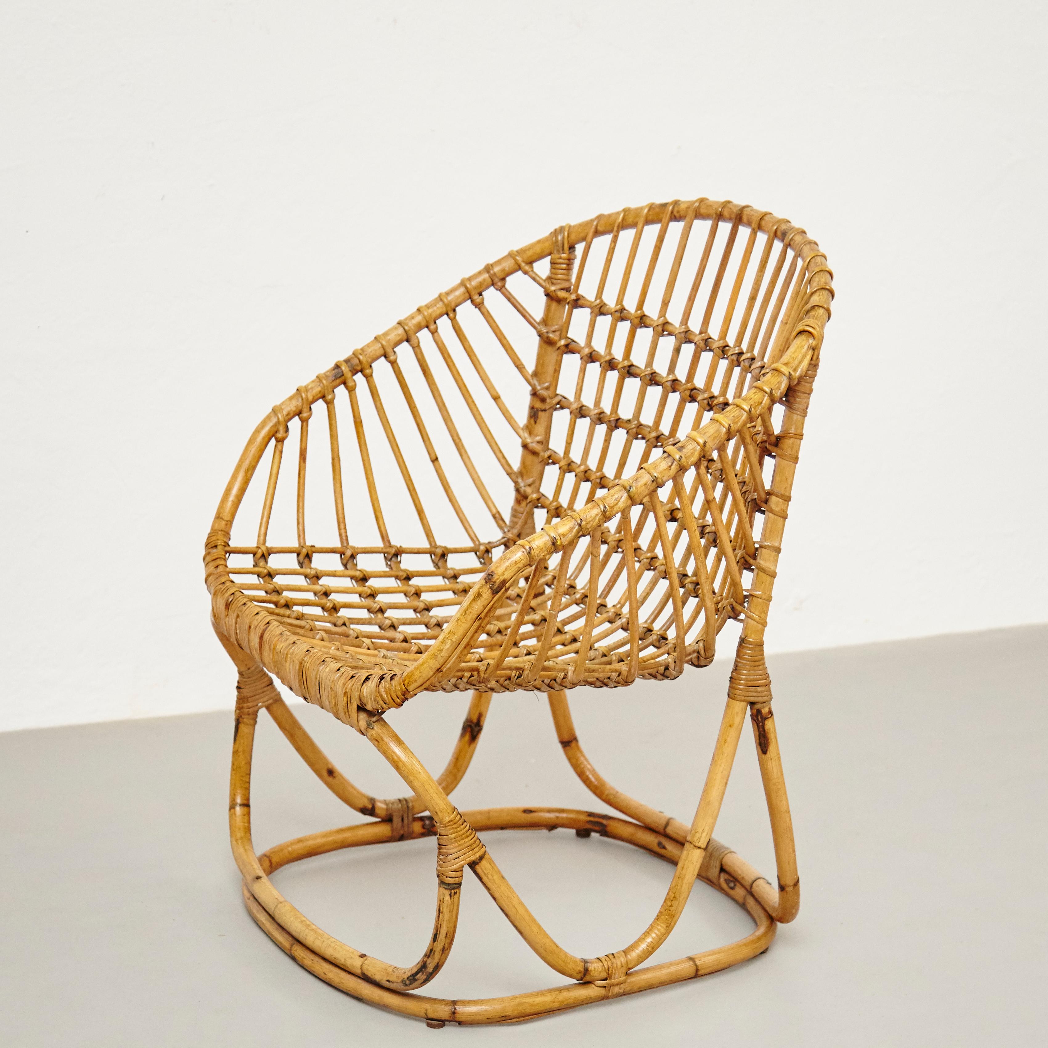 Italian Wicker Rattan Chair, circa 1960 11