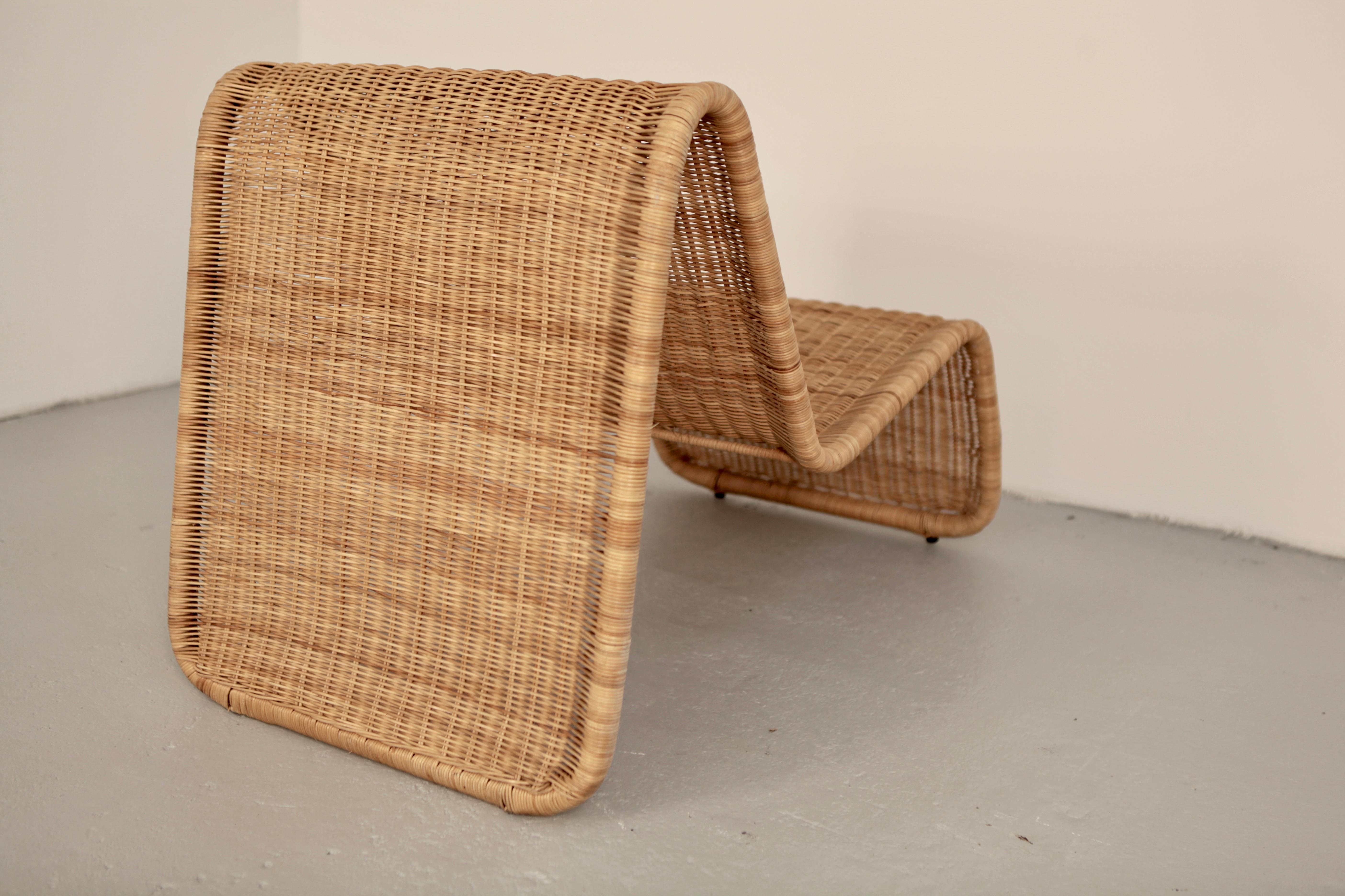 Woven Cane Easy Chair, Model P3, Italy, 1960s 3