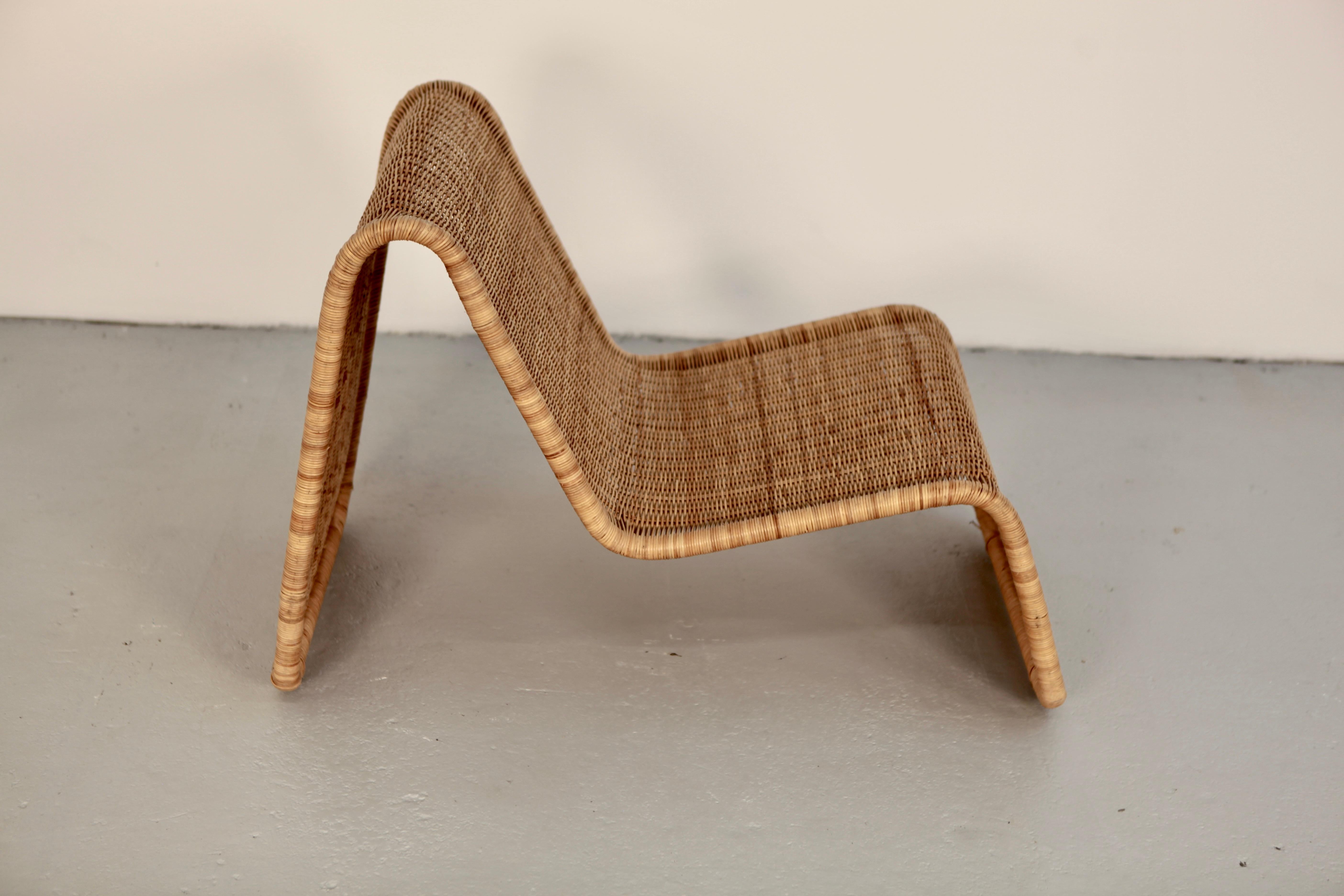 Woven Cane Easy Chair, Model P3, Italy, 1960s In Good Condition In Berlin, DE