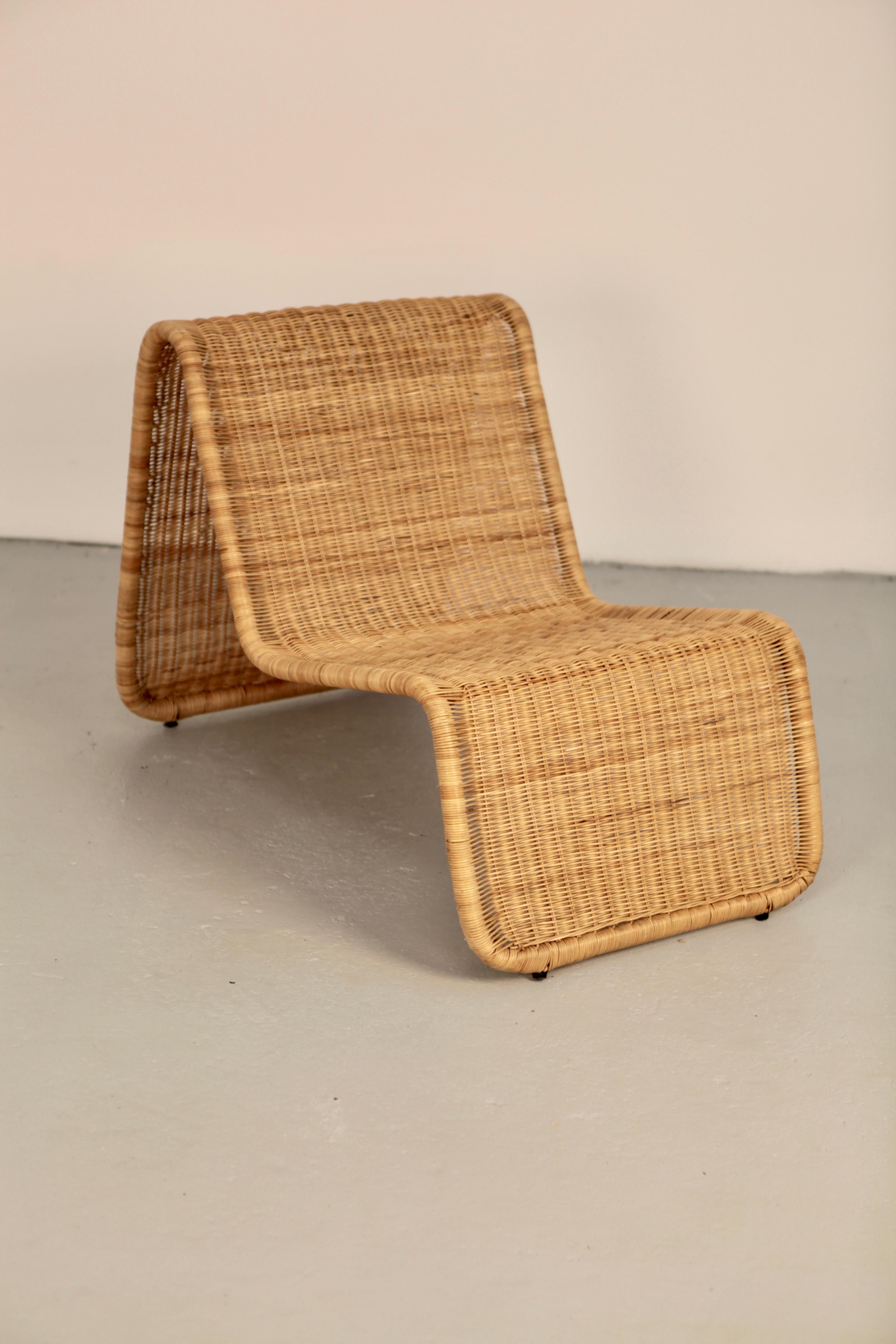 Mid-20th Century Woven Cane Easy Chair, Model P3, Italy, 1960s