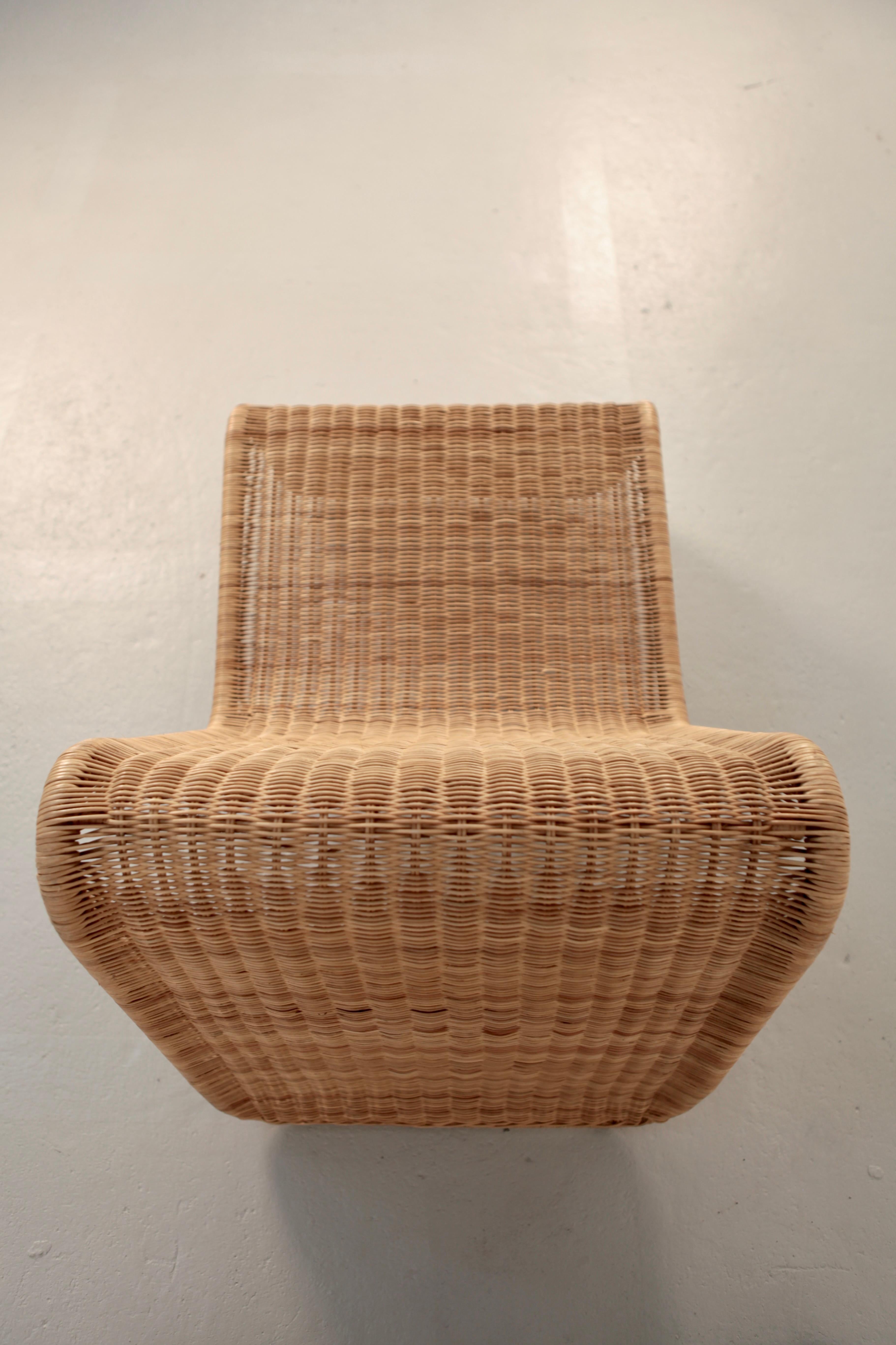 Steel Woven Cane Easy Chair, Model P3, Italy, 1960s