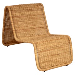 Tito Agnoli, Woven Cane Easy Chair, Model P3, Italy, 1960s