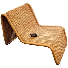 Tito Agnolli Midcentury Rattan Italian Armchair