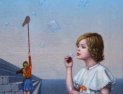 Bubbles, peinture à l'huile surréaliste de Tito Salomoni