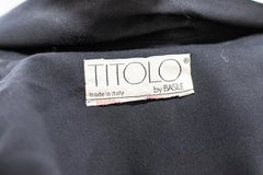 Trench-coat noir vintage Titolo avec ceinture