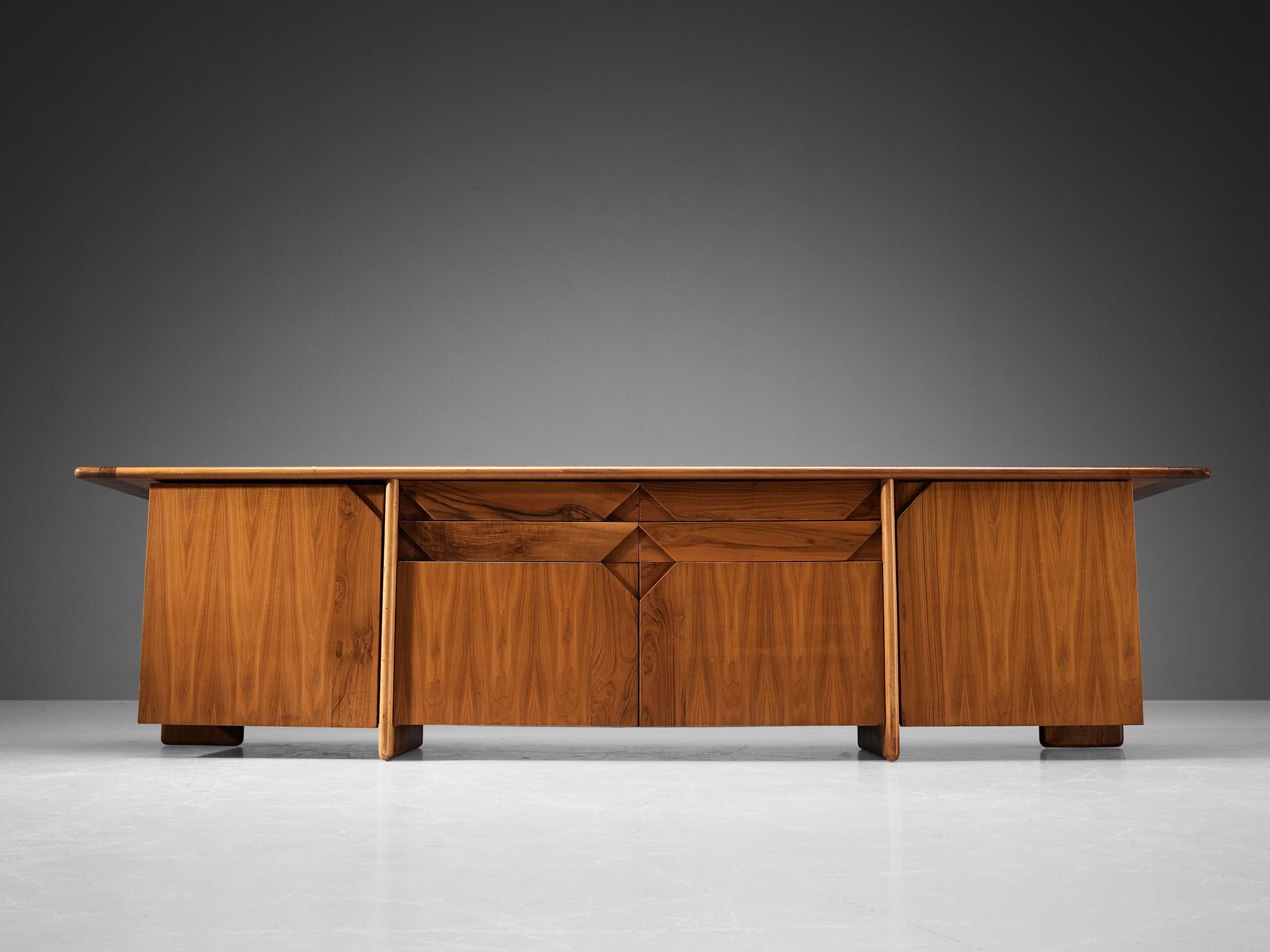 Italian Tittina Ammannati & Vitelli Giampiero for Catalano Sideboard in Walnut  For Sale