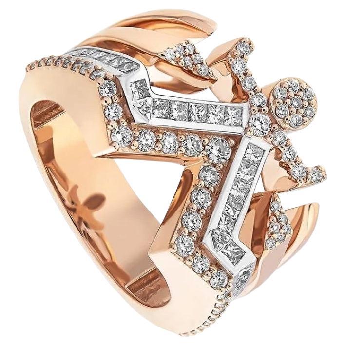 Titus Gold White Diamond Ring For Sale