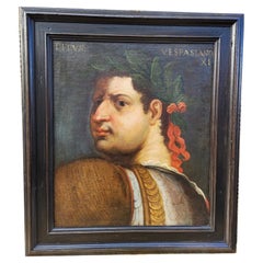 Antique Titus Vespasian, Framed Portrait, 17th Century