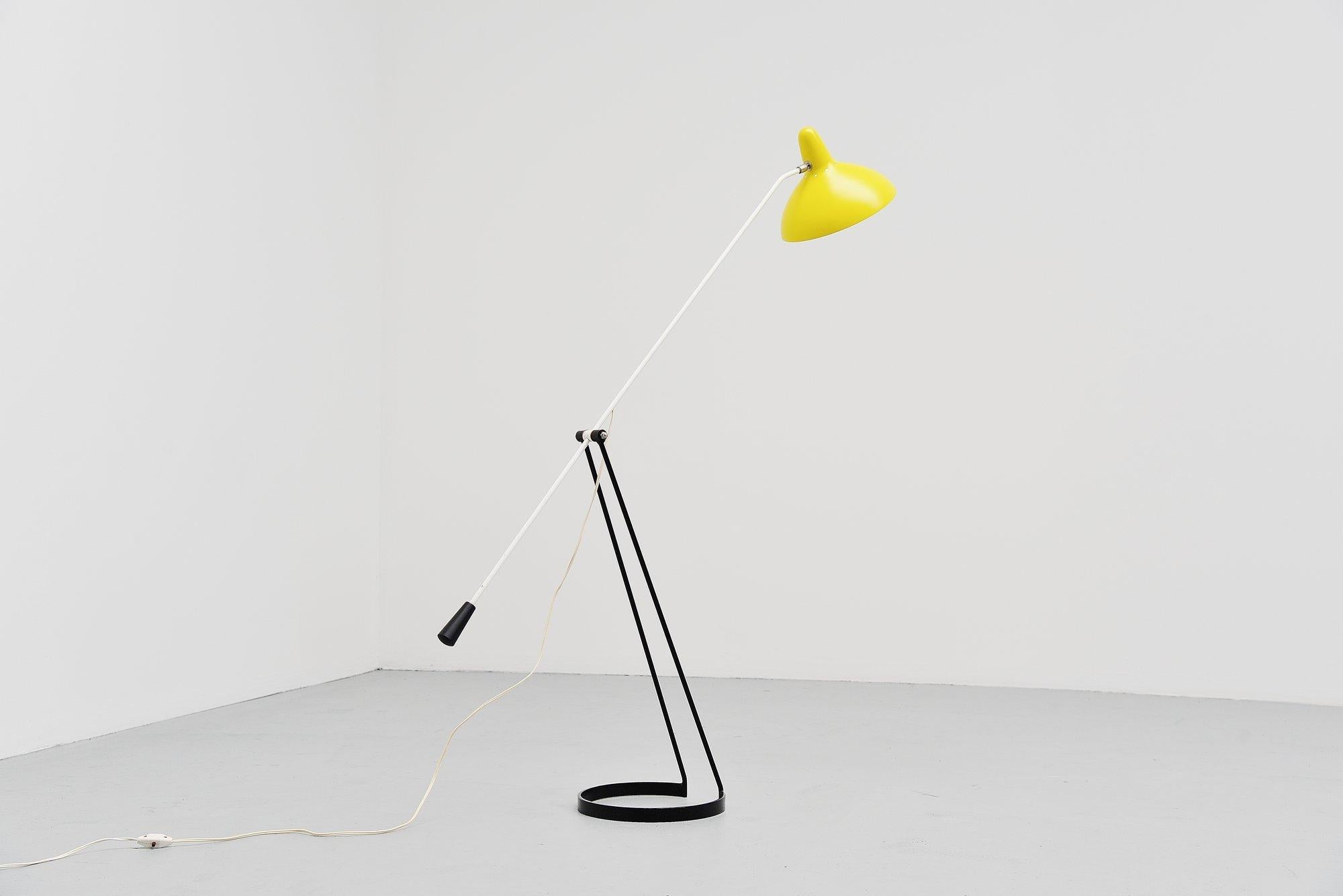 Cold-Painted Tivoli Floor Lamp Floris Fiedeldij Artimeta Soest Holland, 1956