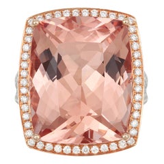 Tivon 18 Carat Rose Gold Morganite and Diamond Ring