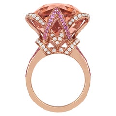 Tivon 18 Carat Rose Gold Morganite, Pink Sapphire and Diamond Ring