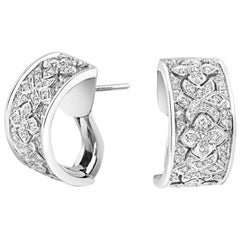 Tivon 18 Carat White Gold Pave Set Filigree Design Diamond Earrings