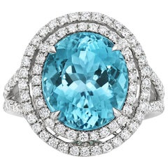 Important 86.35 Carat Santa Maria Aquamarine Diamond Ring For Sale at ...