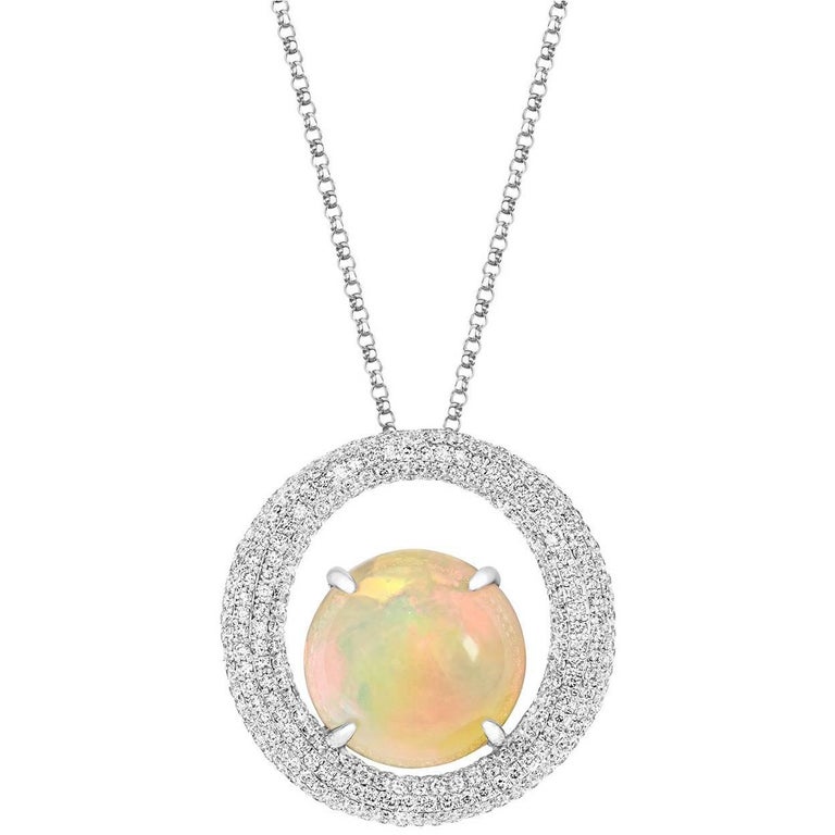 Tivon Fine Jewellery Opulent Opal and Diamond Necklace For Sale at 1stDibs