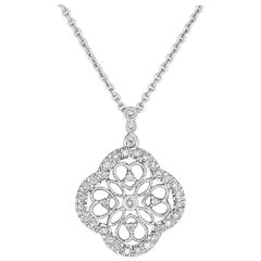 Tivon Versailles 18ct White Gold Diamond pave set filigree Pendant
