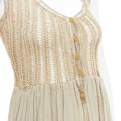 TIZIANA NIRONI LOU LOU LES CHOSES Vintage olive floral midi dress IT40 S