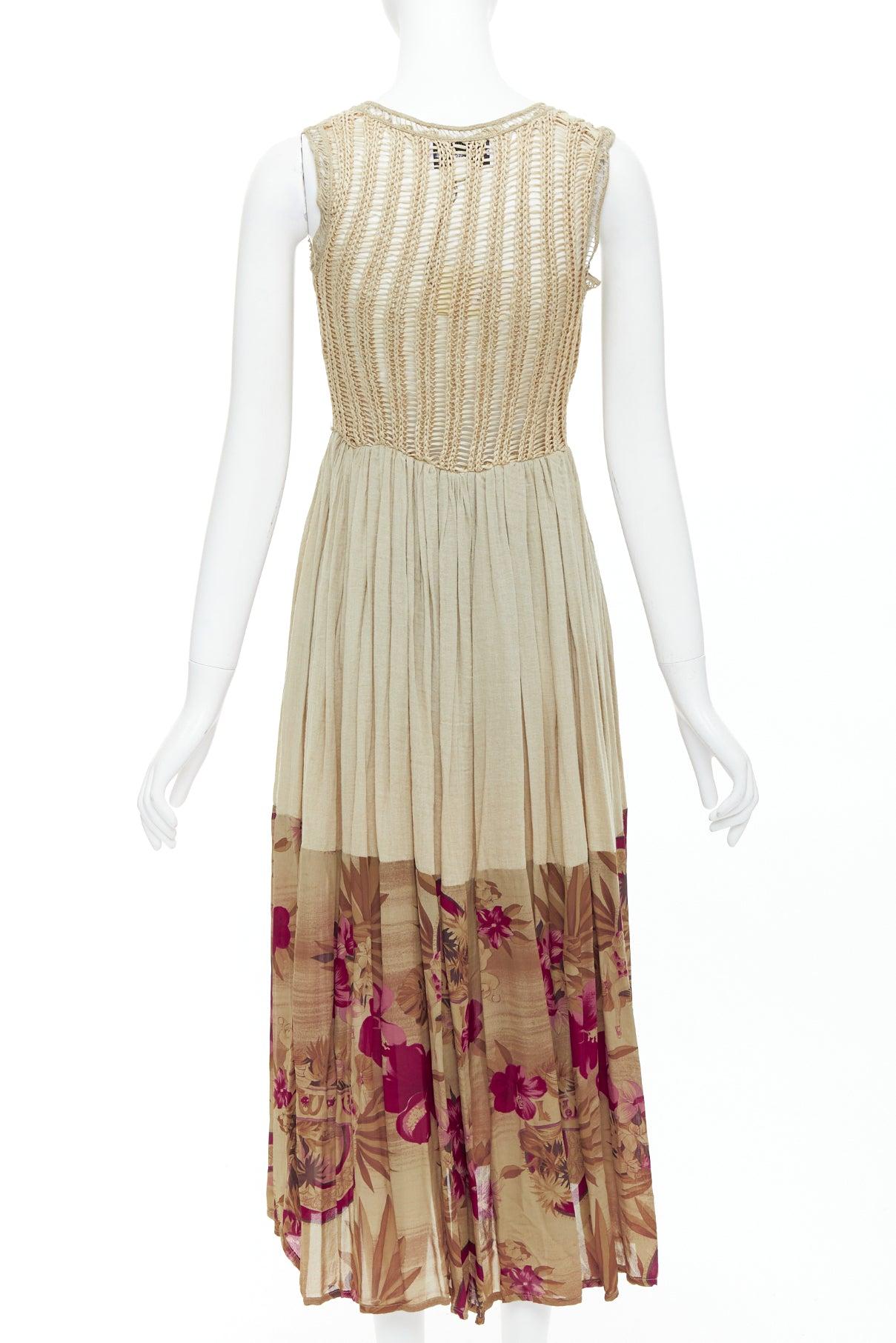 TIZIANA NIRONI LOU LES ChoSES Robe midi vintage à fleurs olives IT40 S Pour femmes en vente
