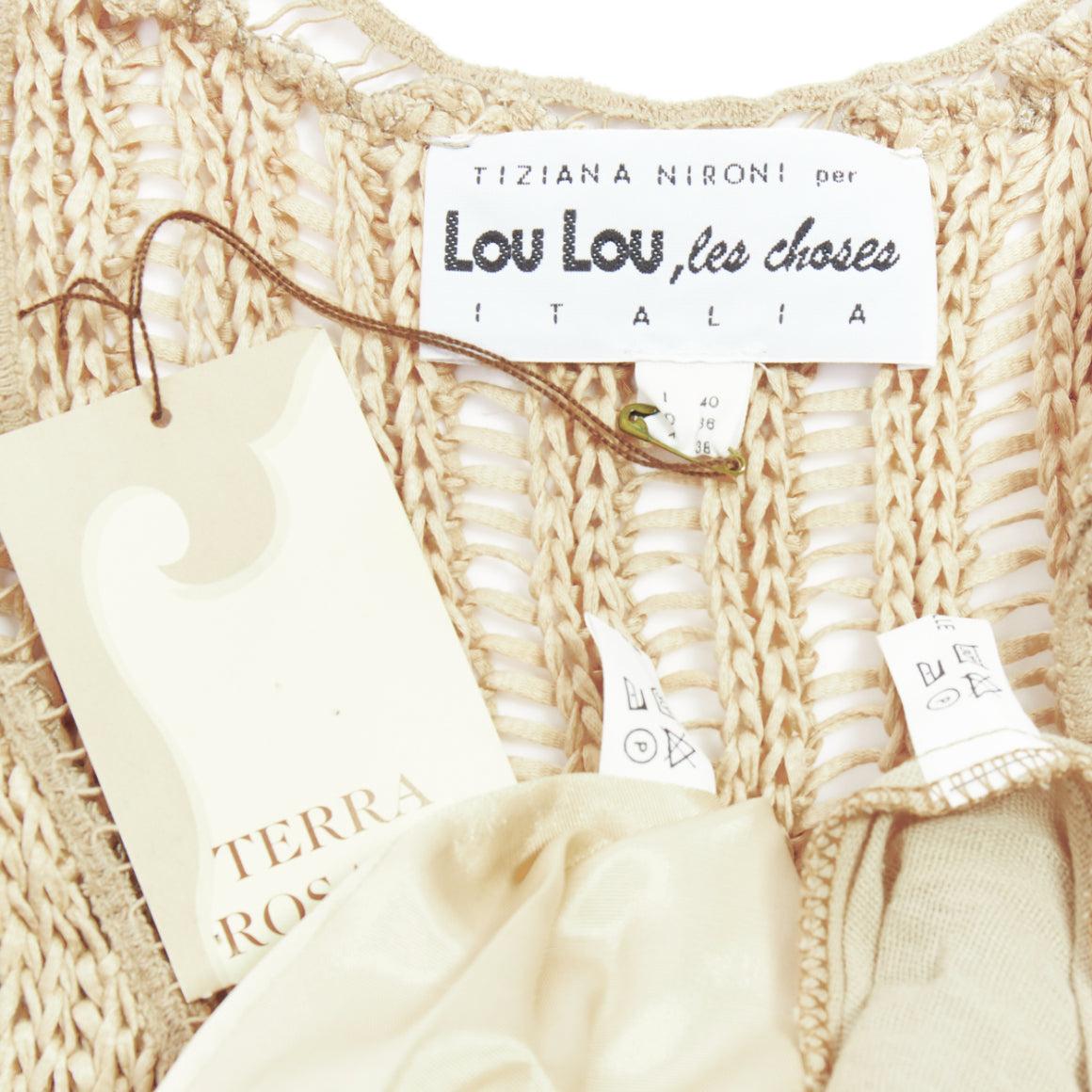 TIZIANA NIRONI LOU LES ChoSES Robe midi vintage à fleurs olives IT40 S en vente 3