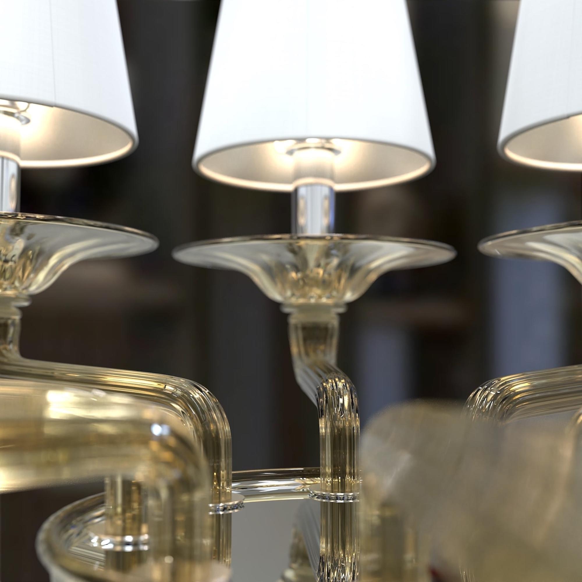TIZIANO Lámpara de pie clásica 8 luces de cristal de Murano hecha a mano Contemporáneo en venta