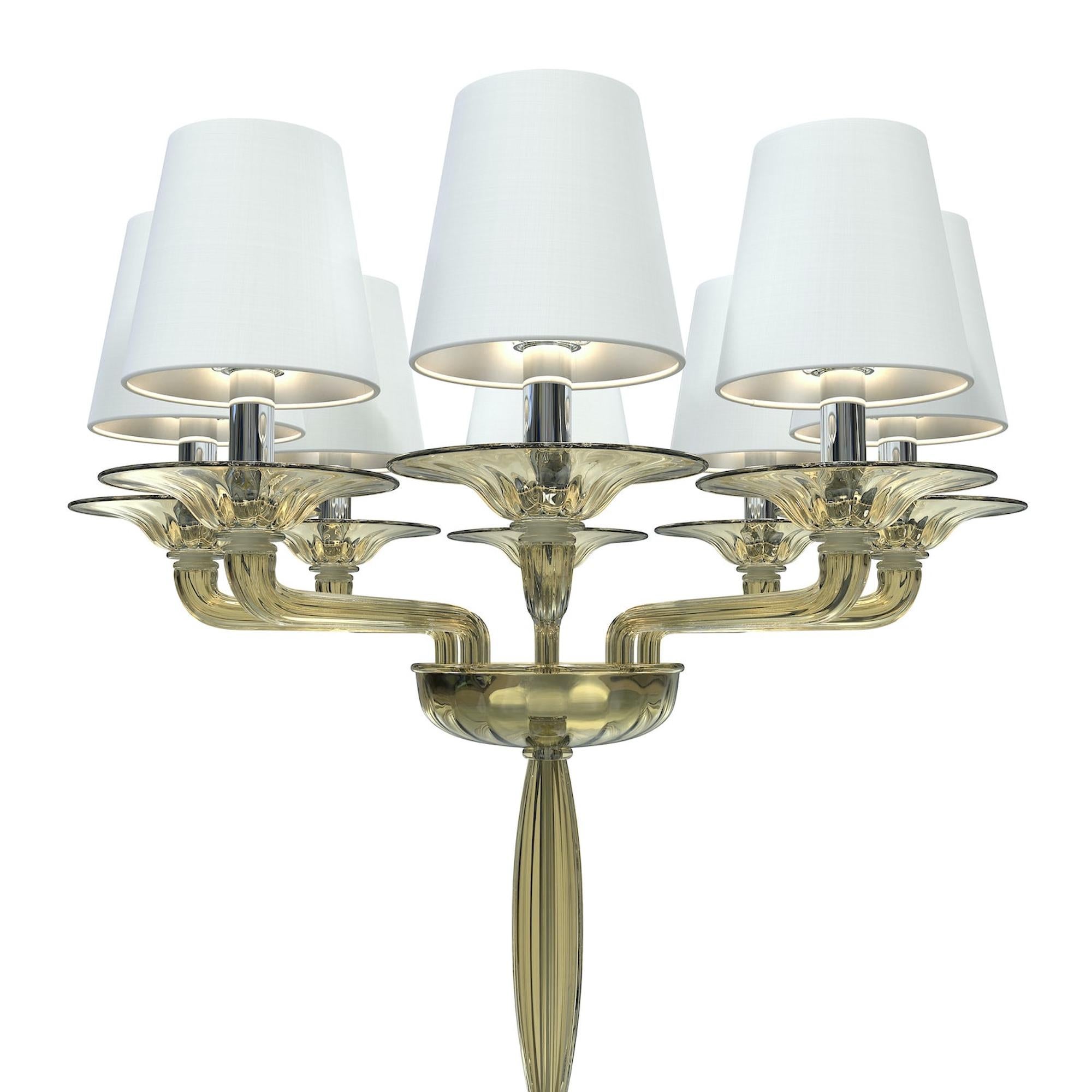 TIZIANO Lámpara de pie clásica 8 luces de cristal de Murano hecha a mano en venta 2