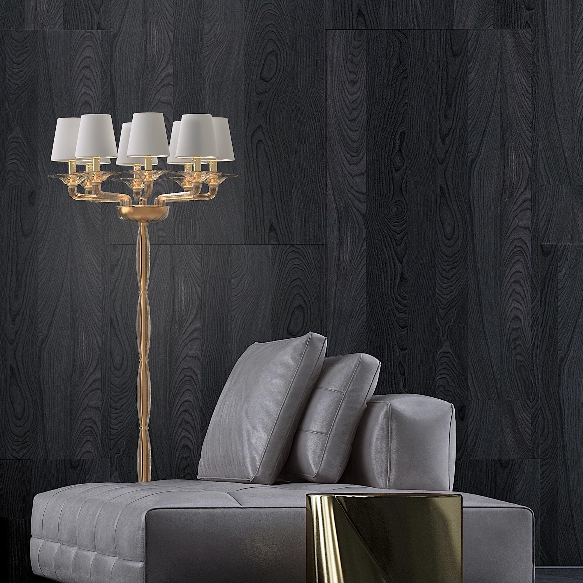 TIZIANO Lámpara de pie clásica 8 luces de cristal de Murano hecha a mano en venta 4