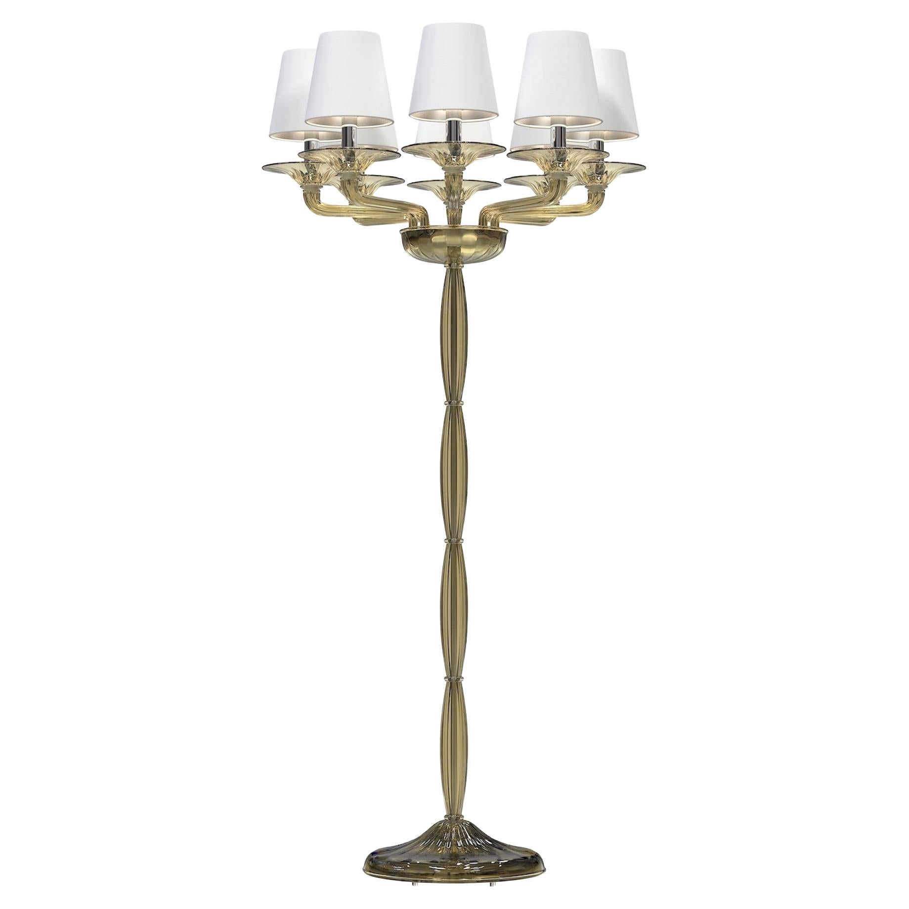 TIZIANO Classic 8-Licht Stehlampe aus handgefertigtem Muranoglas