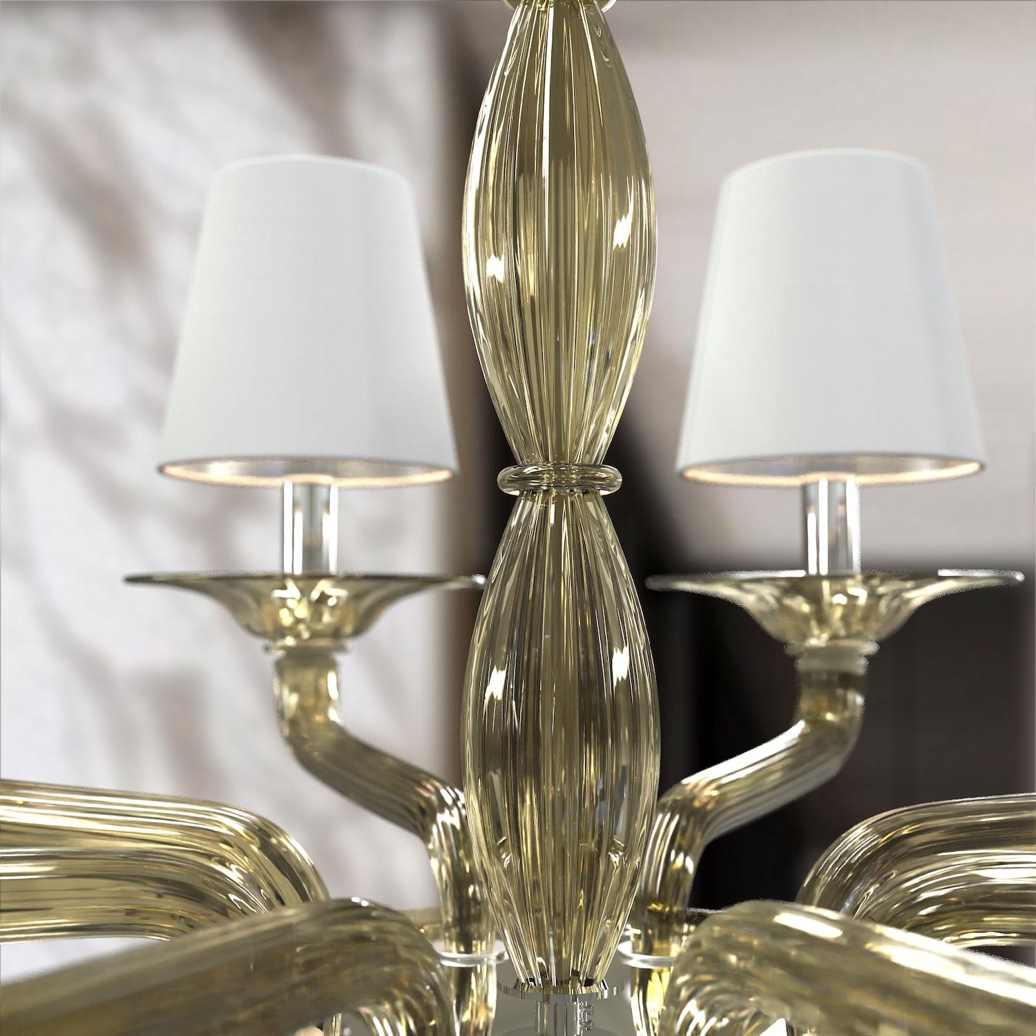 Periodo contemporaneo Tiziano Lampadario Artigianale in Vetro di Murano Illuminazione di Design Italia in vendita