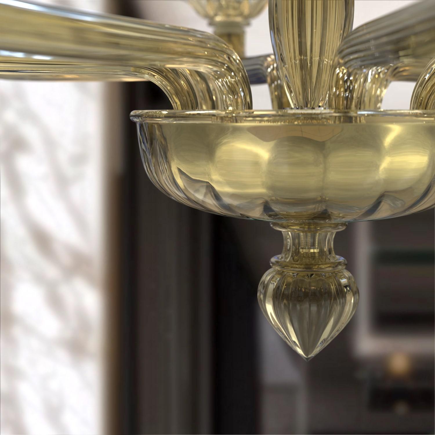 Metallo Tiziano Lampadario Artigianale in Vetro di Murano Illuminazione di Design Italia in vendita