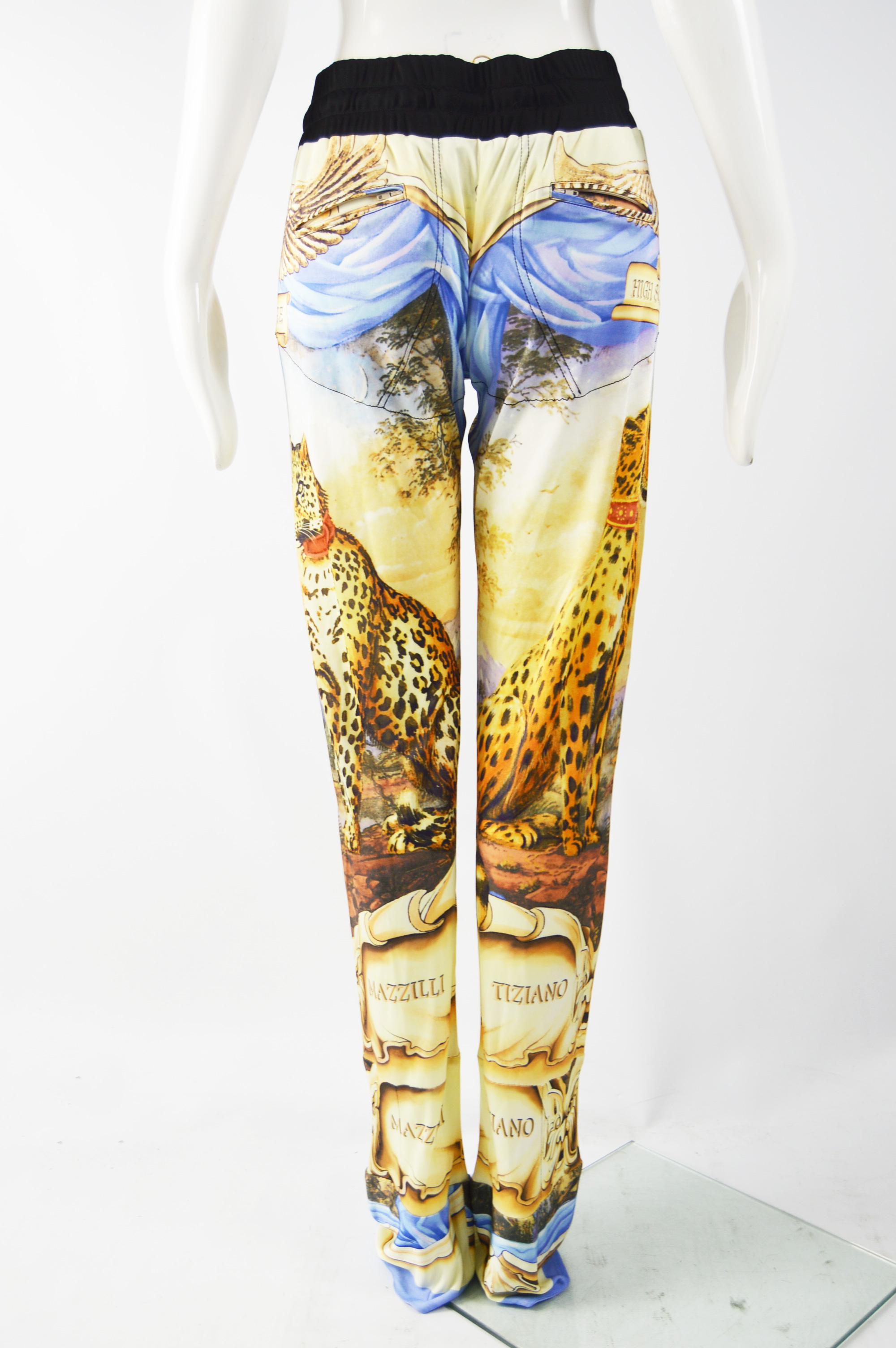 Tiziano Mazzilli Silky Baroque Print Extra Long Pants - NWT In New Condition In Doncaster, South Yorkshire