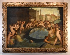 Putti Fighting Venice Tiziano 16th Century Paint Oil on canvas Old master Italy