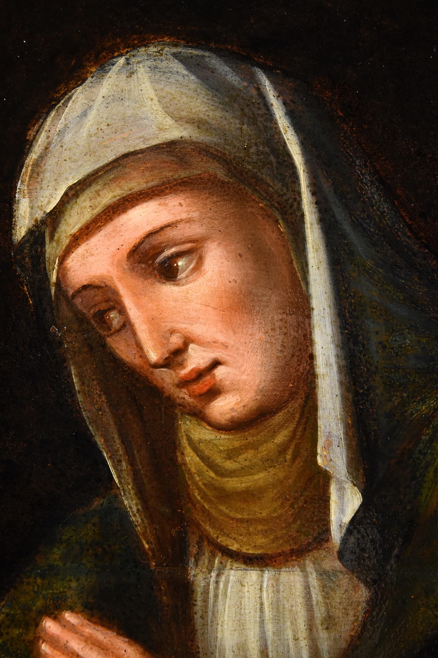 Salvator Mundi Madonna Tiziano 16/17e siècle Peinture de maître ancien Huile sur table   en vente 12