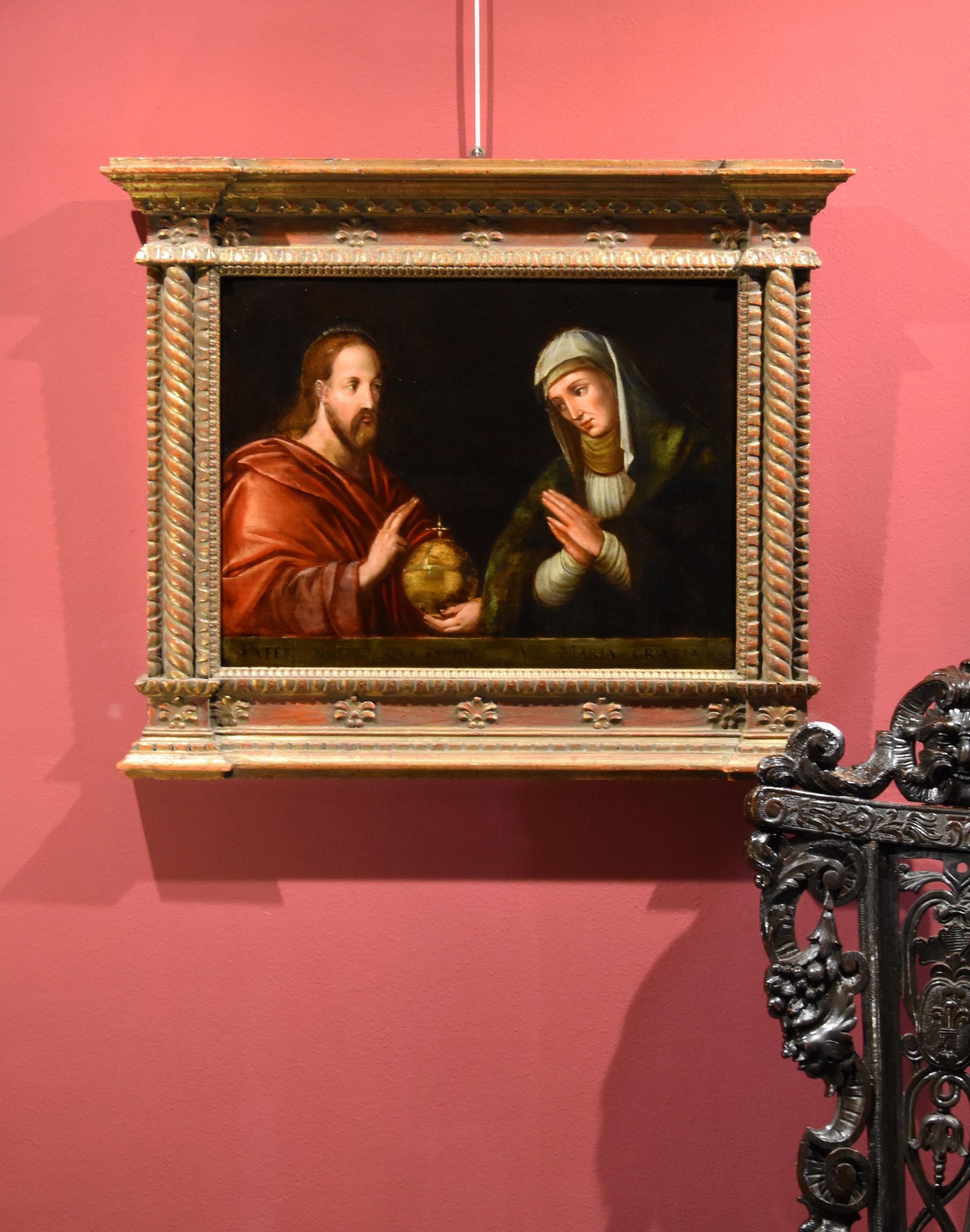 Salvator Mundi Madonna Tiziano 16/17e siècle Peinture de maître ancien Huile sur table   en vente 13