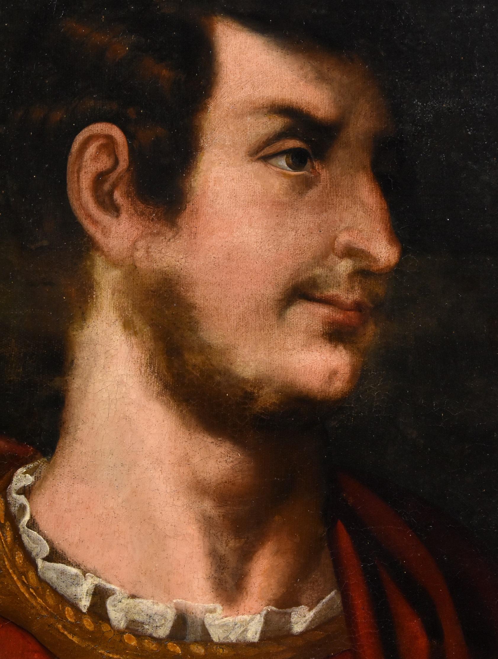 Kaiser Caesar Octavian Tiziano Gemälde Öl auf Leinwand Alter Meister 17/18. Jahrhundert im Angebot 9