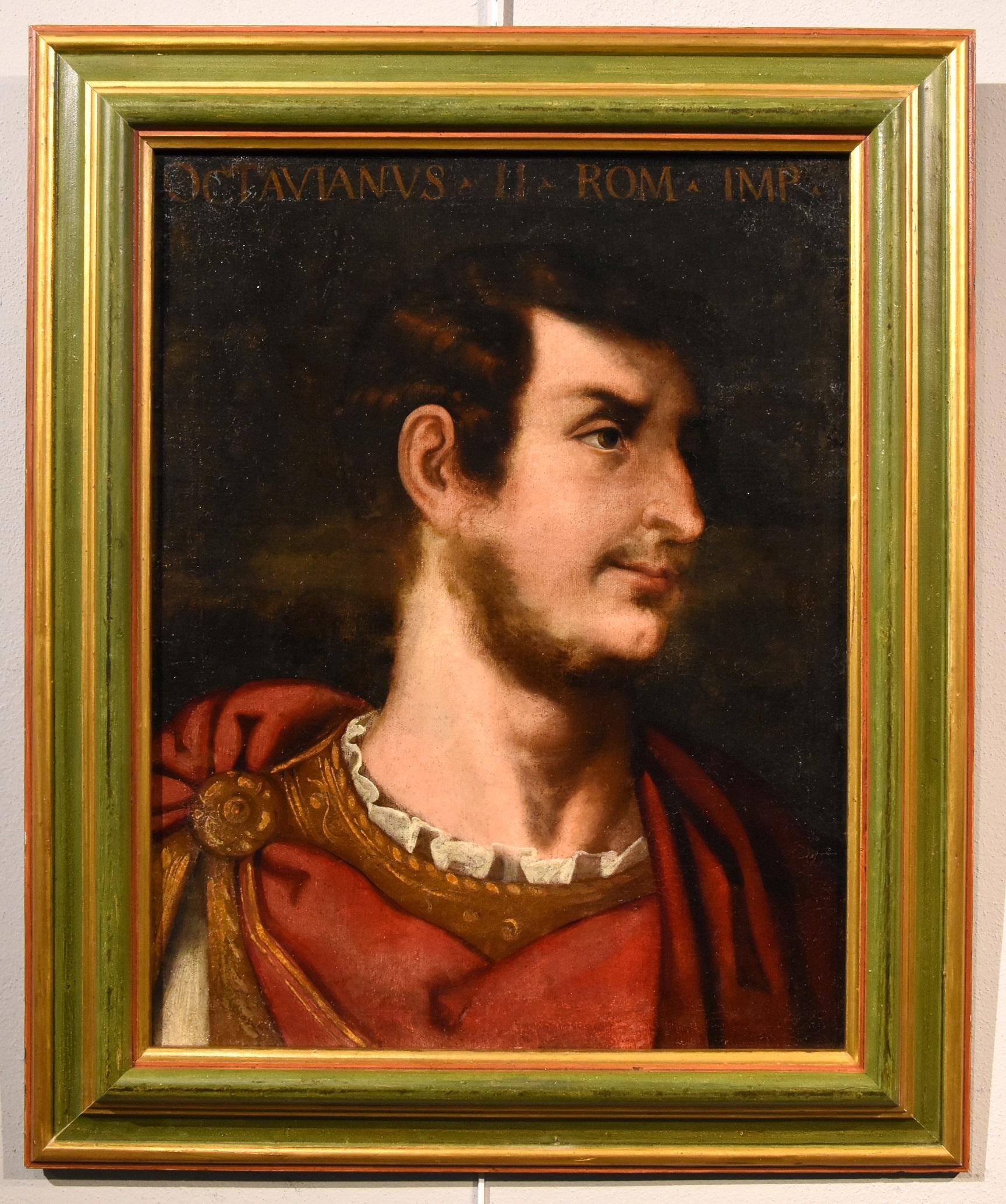 Kaiser Caesar Octavian Tiziano Gemälde Öl auf Leinwand Alter Meister 17/18. Jahrhundert – Painting von Tiziano Vecellio (Pieve di Cadore 1490 - Venice 1576)