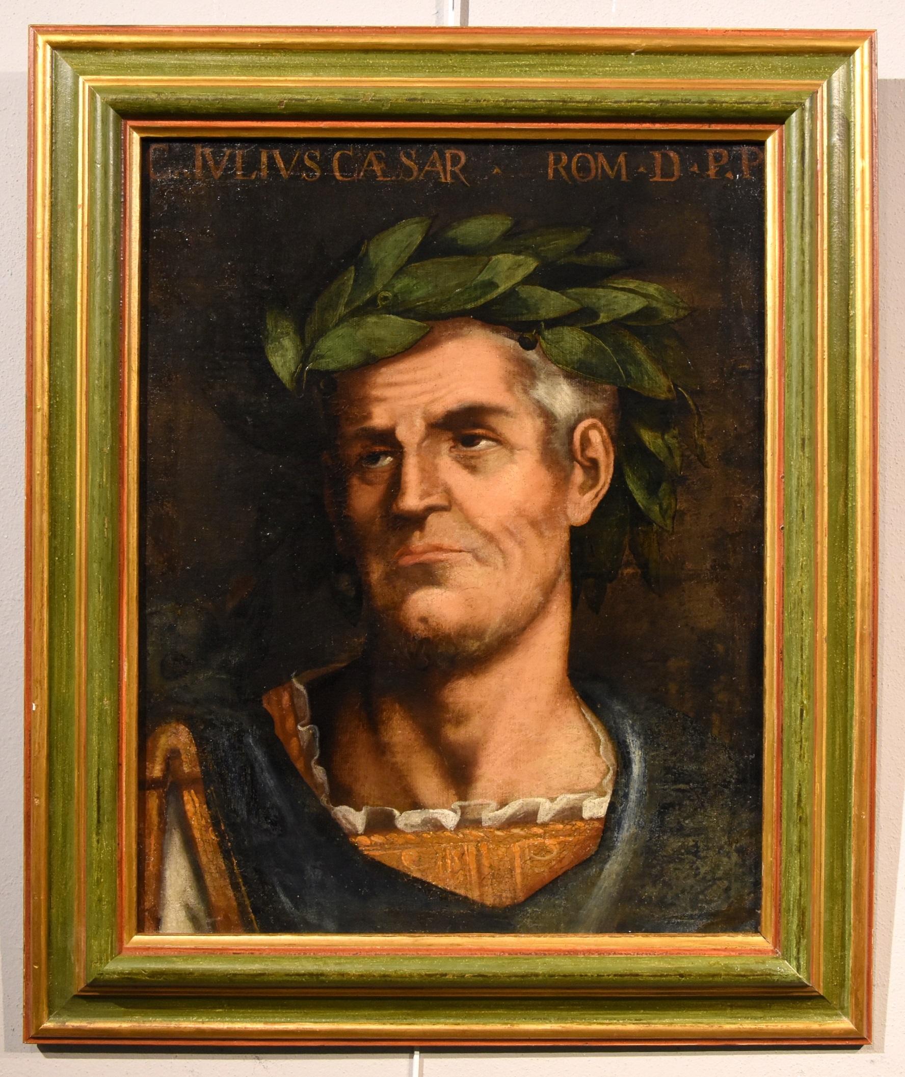Kaiser Caesar Octavian Tiziano Gemälde Öl auf Leinwand Alter Meister 17/18. Jahrhundert (Braun), Portrait Painting, von Tiziano Vecellio (Pieve di Cadore 1490 - Venice 1576)