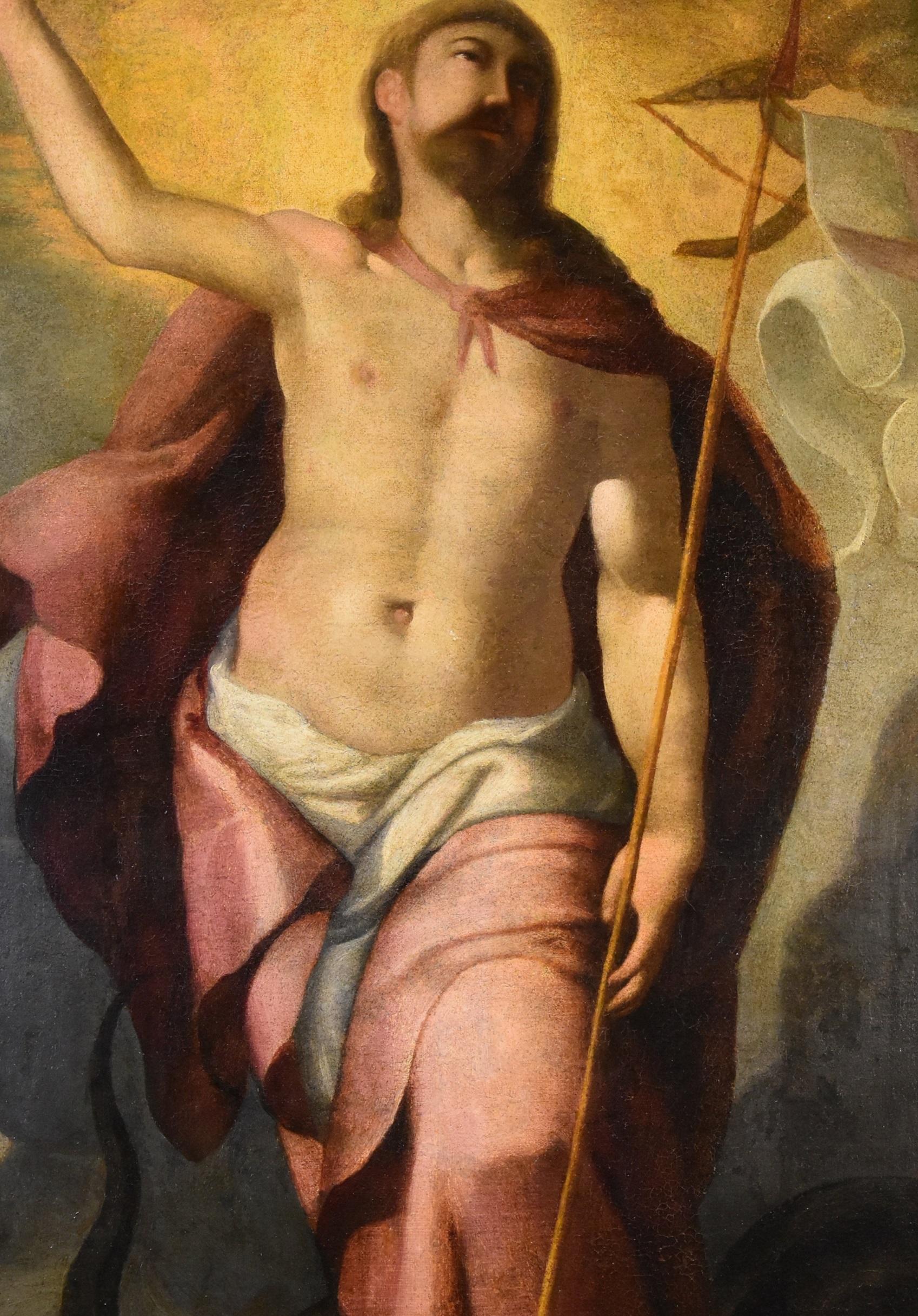 Resurrection Christus Tiziano 16/17. Jahrhundert Gemälde Öl auf Leinwand Alter Meister Italien (Alte Meister), Painting, von Tiziano Vecellio (Pieve di Cadore 1490 - Venice 1576)