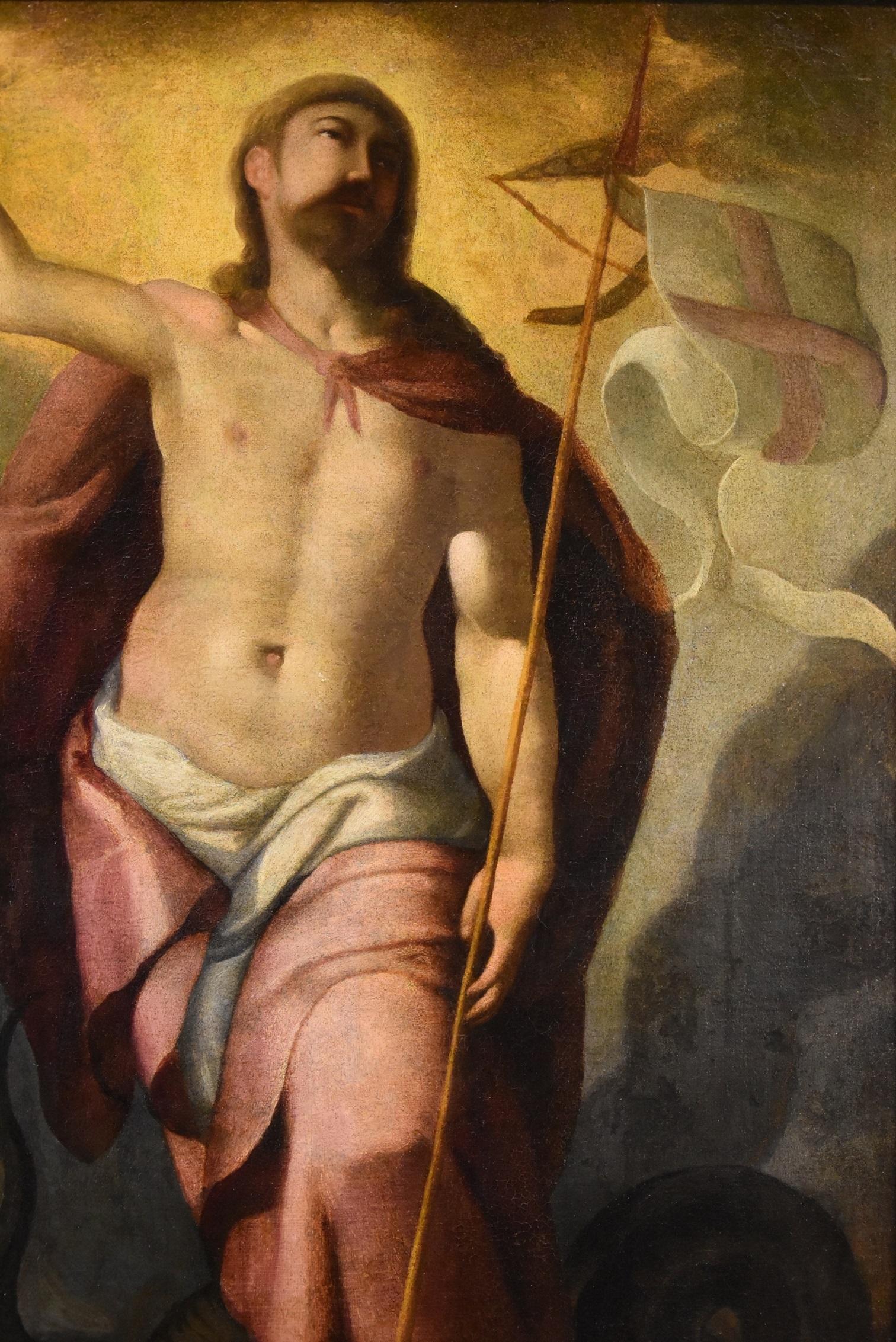 Resurrection Christus Tiziano 16/17. Jahrhundert Gemälde Öl auf Leinwand Alter Meister Italien im Angebot 1