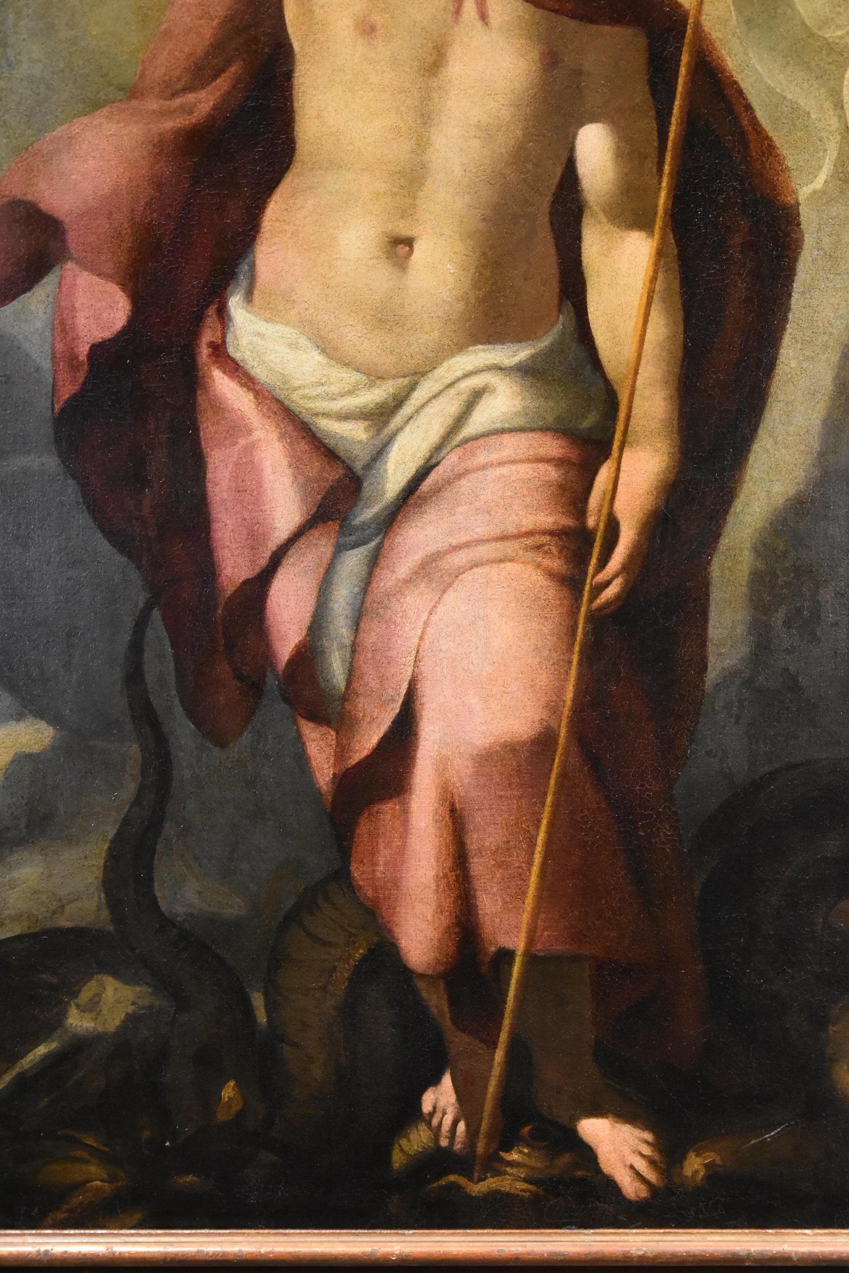 Resurrection Christ Tiziano 16/17th Century paint Oil on canvas Old master Italy For Sale 1