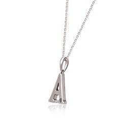 TJD Colgante de oro de 14 quilates con la inicial de la letra 'A' de 0,02 quilates de diamante talla brillante