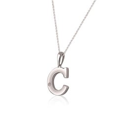 TJD 0,02 Karat Diamant im Brillantschliff 14KT Gold ' C ' Brief-Initial-Anhänger