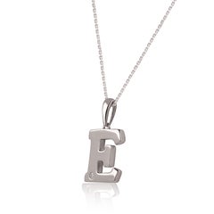 TJD 0.02 Carat Brilliant Cut Diamond 14KT Gold ' E ' Letter Initial Pendant