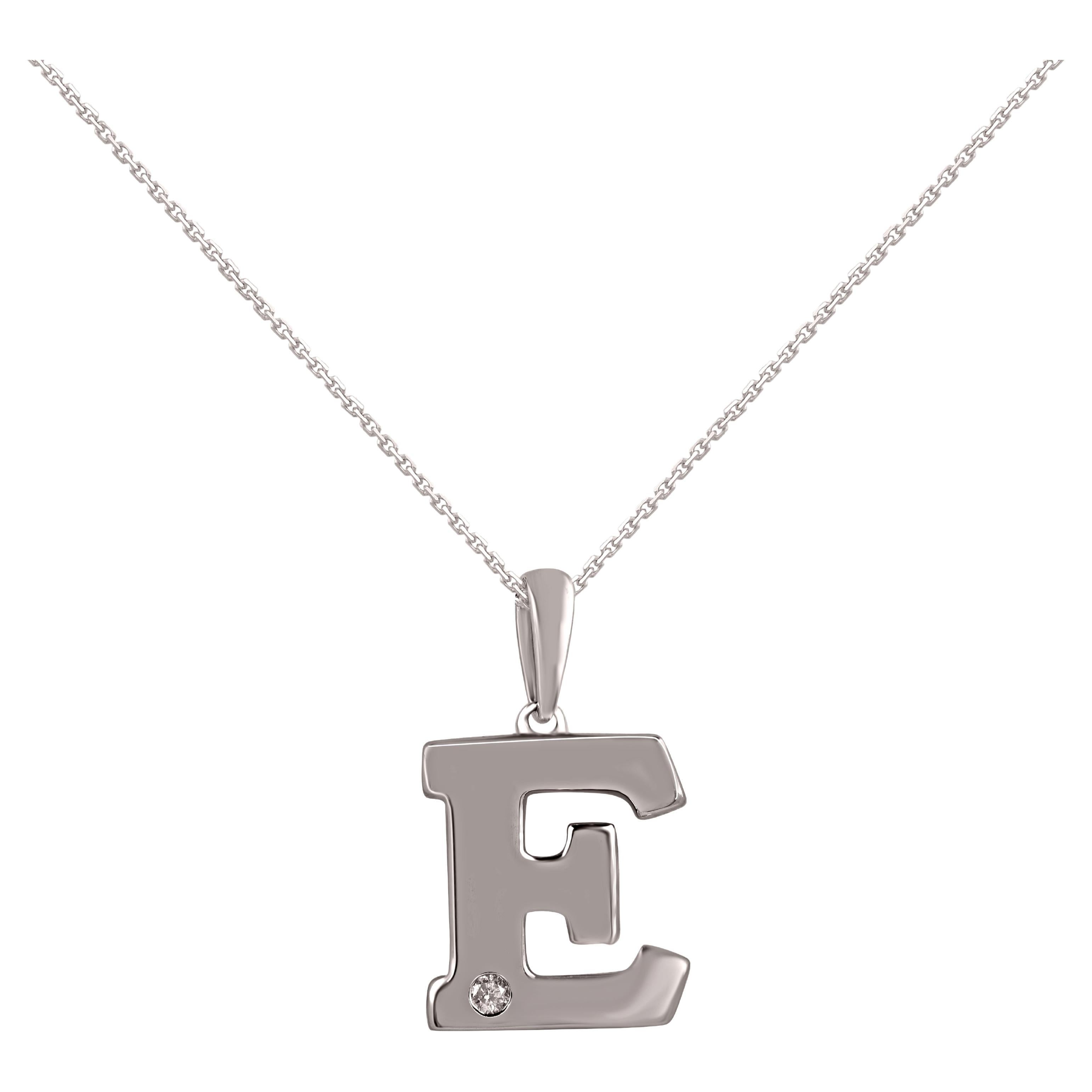 TJD 0,02 Carat Brilliante Pendentif en or 14KT 
 E 
 Lettre Initiale en vente