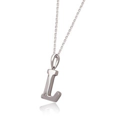 TJD 0.02 Carat Brilliant Cut Diamond 14KT Gold ' L ' Letter Initial Pendant