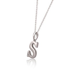 TJD 0.02 Carat Brilliant Cut Diamond 14KT Gold ' S ' Letter Initial Pendant