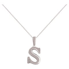 TJD 0,02 Carat Brilliante Pendentif en or 14KT ' S ' Lettre Initiale